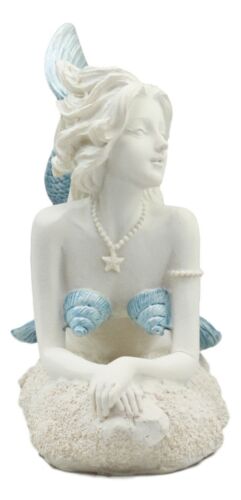 Ebros Gift Beautiful Ocean Goddess Blue Tailed Mermaid 8"L Under The Sea Figurine Nautical