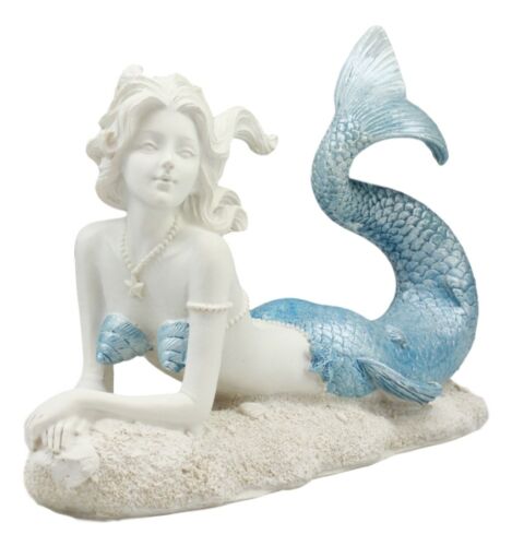 ebros gift Beautiful Ocean Goddess Blue Tailed Mermaid 8"L Under The Sea Figurine Nautical