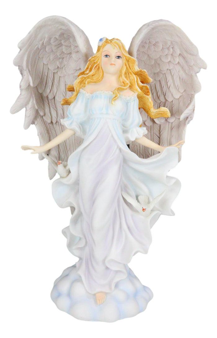 Ebros Gift Beautiful Seraphim Angel Of Purity With Doves Figurine First Communion Gift