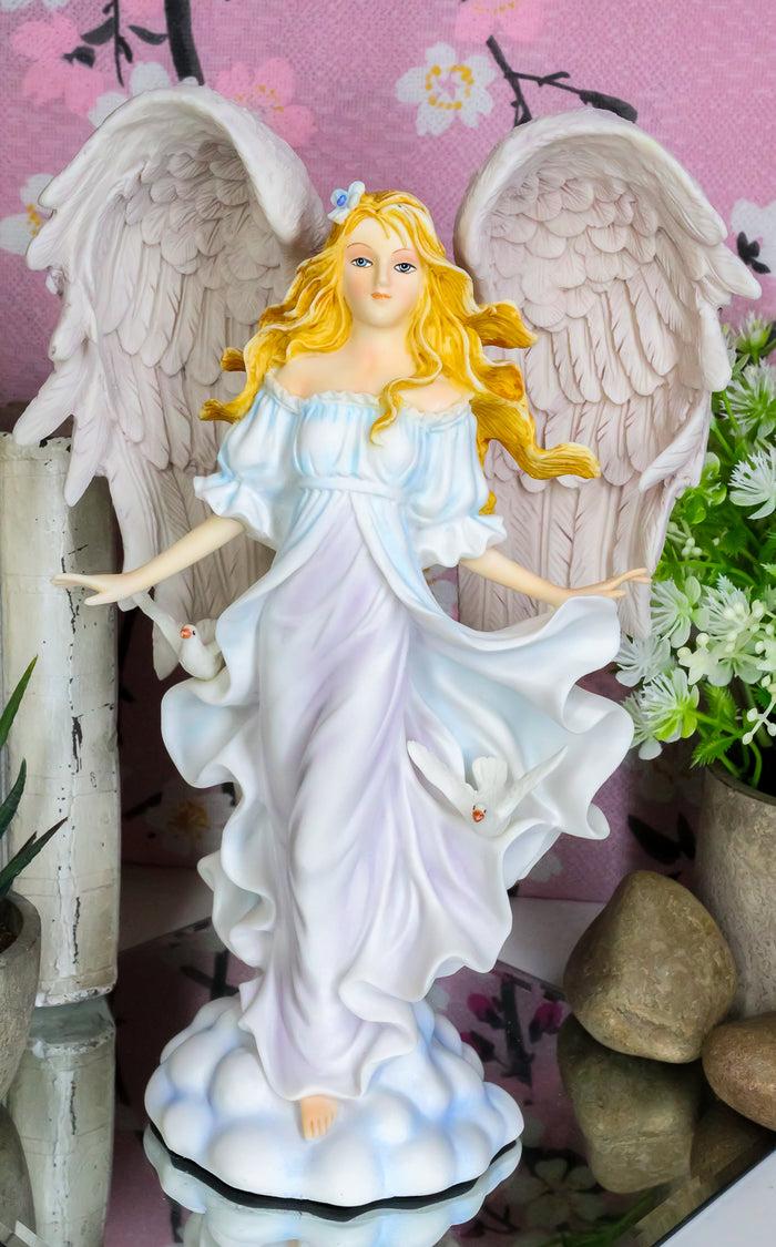 ebros gift Beautiful Seraphim Angel of Purity With Doves Figurine First Communion Gift