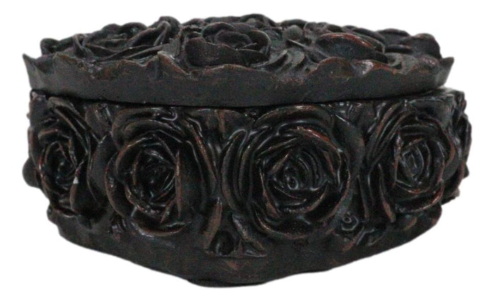 Ebros Gift Beauty From Ashes Dark Romance Gothic Black Roses Heart Decorative Jewelry Box