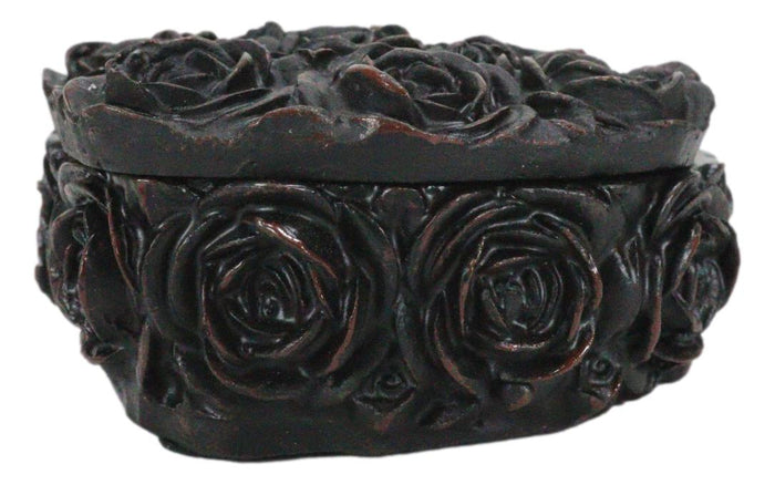 Ebros Gift Beauty From Ashes Dark Romance Gothic Black Roses Heart Decorative Jewelry Box