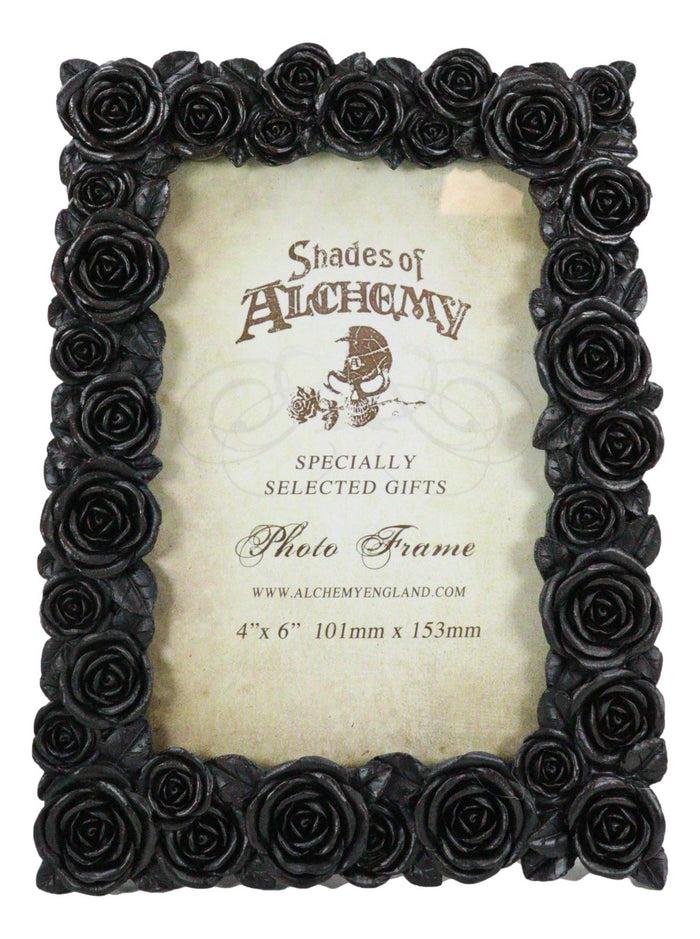Ebros Gift Beauty From Ashes Dark Romance Gothic Black Roses Floral Picture Frame 4"X6"