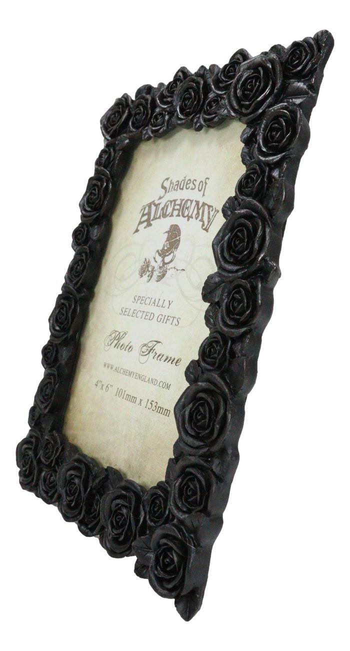 Ebros Gift Beauty From Ashes Dark Romance Gothic Black Roses Floral Picture Frame 4"X6"
