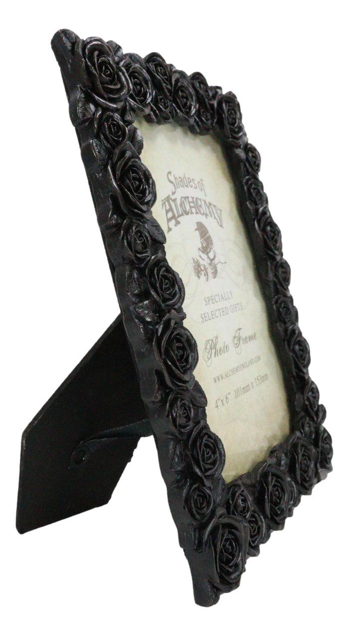 Ebros Gift Beauty From Ashes Dark Romance Gothic Black Roses Floral Picture Frame 4"X6"