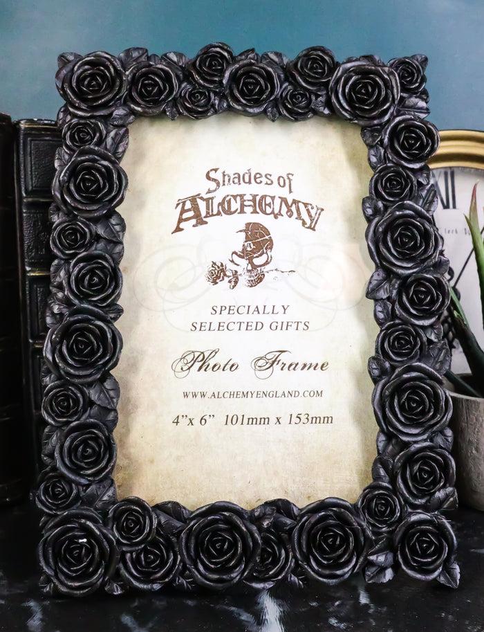 ebros gift Beauty From Ashes Dark Romance Gothic Black Roses Floral Picture Frame 4"X6"
