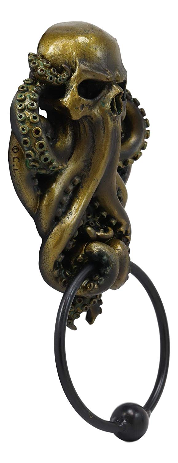 Ebros Gift Bermuda Triangle Nautical Octopus Kraken Ghost Of Cthulhu Door Knocker Figurine
