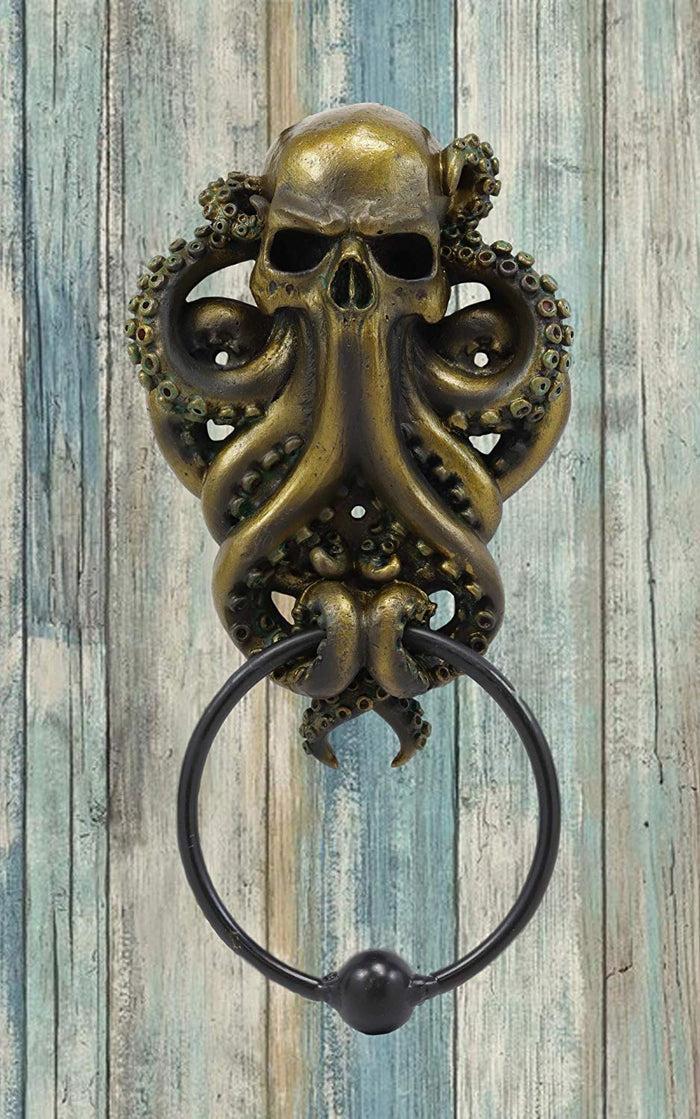 ebros gift Bermuda Triangle Nautical Octopus Kraken Ghost Of Cthulhu Door Knocker Figurine