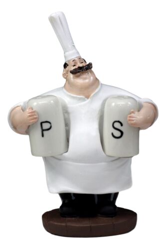 Ebros Gift Big Chef Mario With Tall Hat Salt And Pepper Shakers Holder Figurine 6.25"H