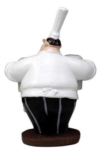 Ebros Gift Big Chef Mario With Tall Hat Salt And Pepper Shakers Holder Figurine 6.25"H