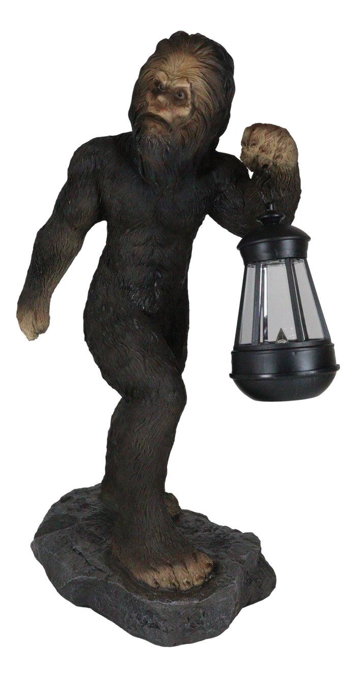 Ebros Gift Bigfoot Sasquatch Mythical Legend Ape Man Creature Carrying LED Lantern Statue