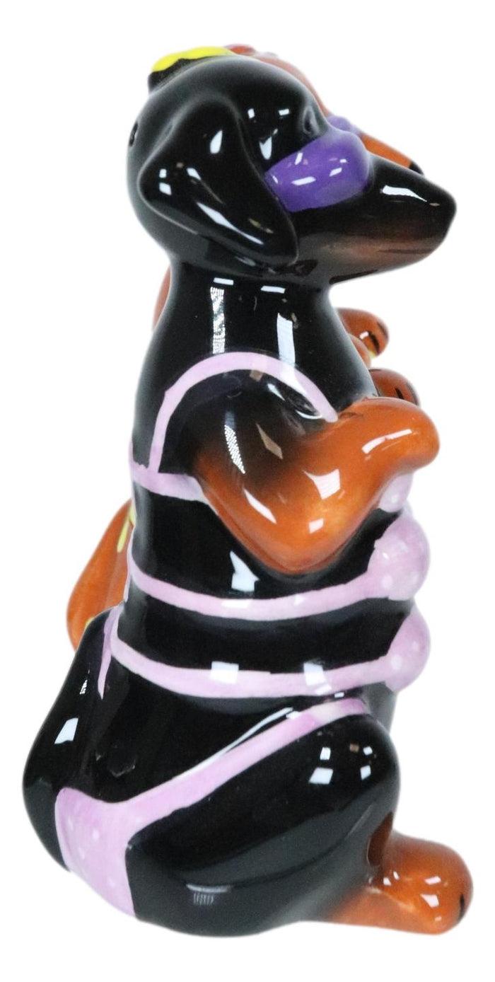 Ebros Gift Bikini Hotties Wiener Dachshund Lady Dogs With Shades Salt And Pepper Shakers