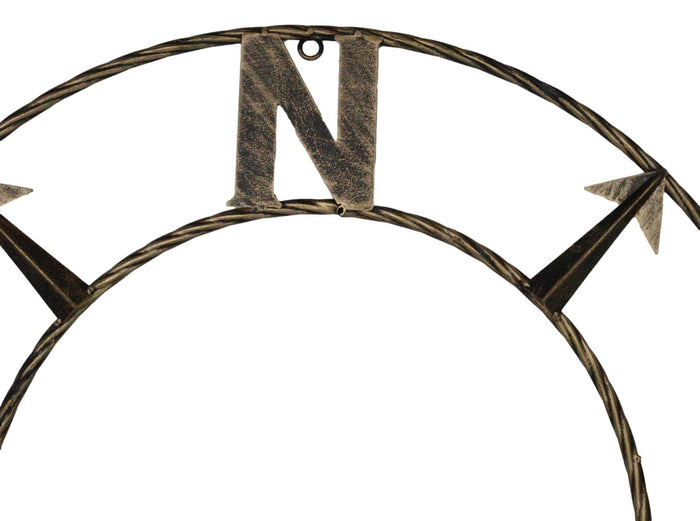 Ebros Gift Bison Buffalo With N-S-E-W Compass Cardinal Directions Metal Wall Circle Sign