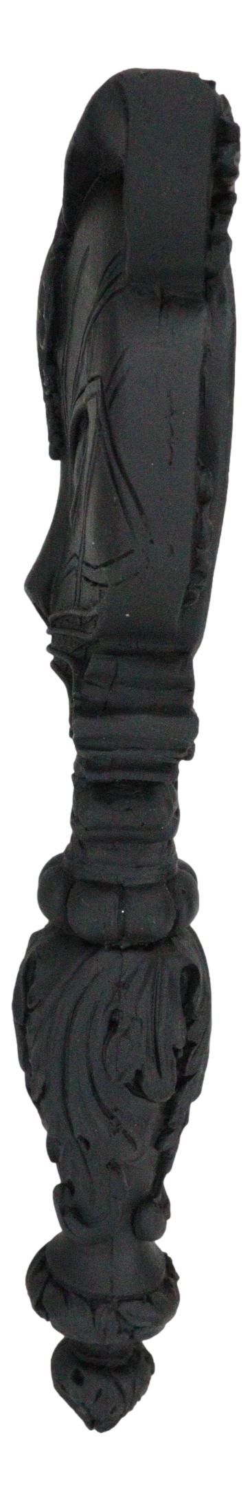Ebros Gift Black Ancient Wicca Triple Goddess Sacred Cat Bastet Sculptural Hand Mirror