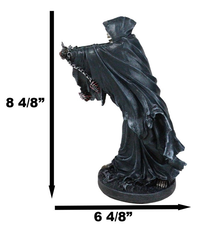 Ebros Gift Black Angel Of Death Grim Reaper With Chains Carved Knuckles Game Over Figurine