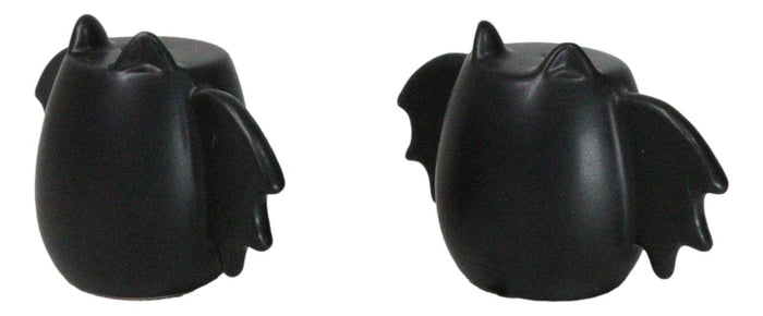 Ebros Gift Black Bat Wings Silhouette Abstract Ghost Bats Ceramic Salt And Pepper Shakers