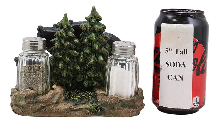 Ebros Gift Black Bear And Cubs Strolling The Forest Paper Napkin Salt Pepper Shakers Holder