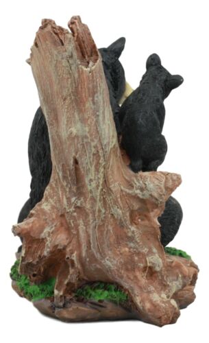 Ebros Gift Black Bear Mother And Her Cubs In The Woodlands Statue 6"Tall Nature's Nurture