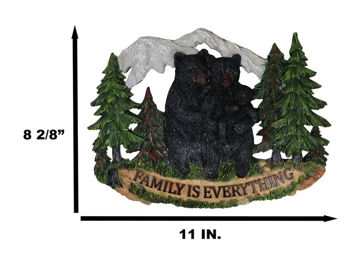 Ebros Gift Black Bear Papa Mama And Cub Family Is Everything By Pine Tree Forest Wall Decor
