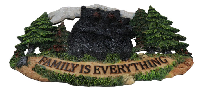 Ebros Gift Black Bear Papa Mama And Cub Family Is Everything By Pine Tree Forest Wall Decor