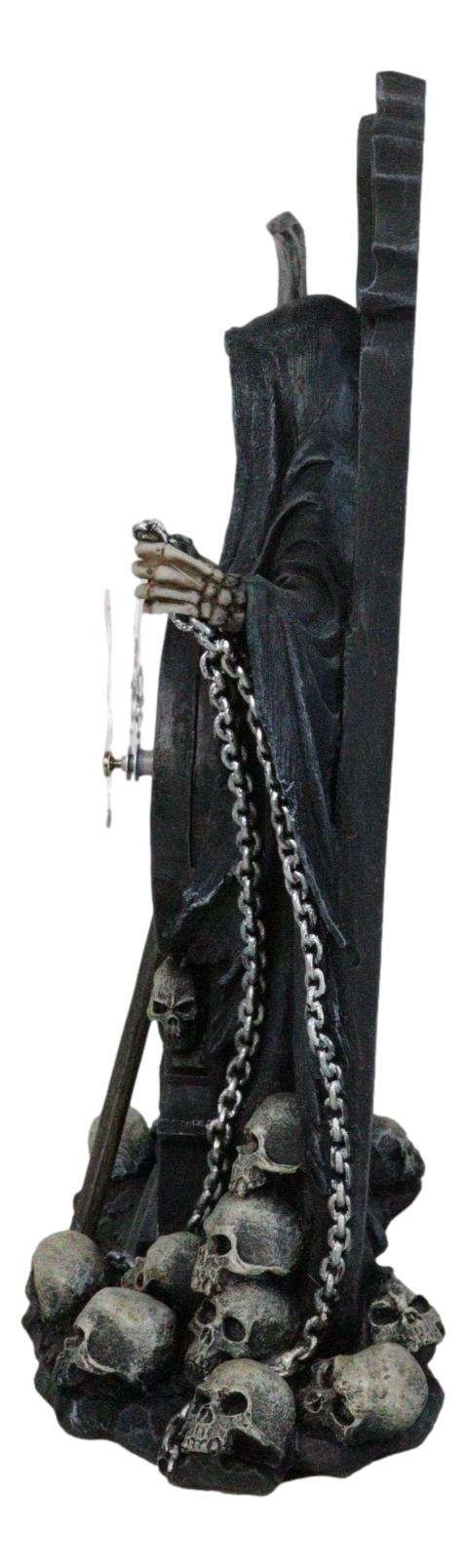 Ebros Gift Black Death Grim Reaper With Scythe Time Waits For No Man Table Clock Figurine