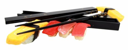Ebros Gift Black Dragonfly Tombo Design Lacquered Chopstick Set With Travel Storage Case