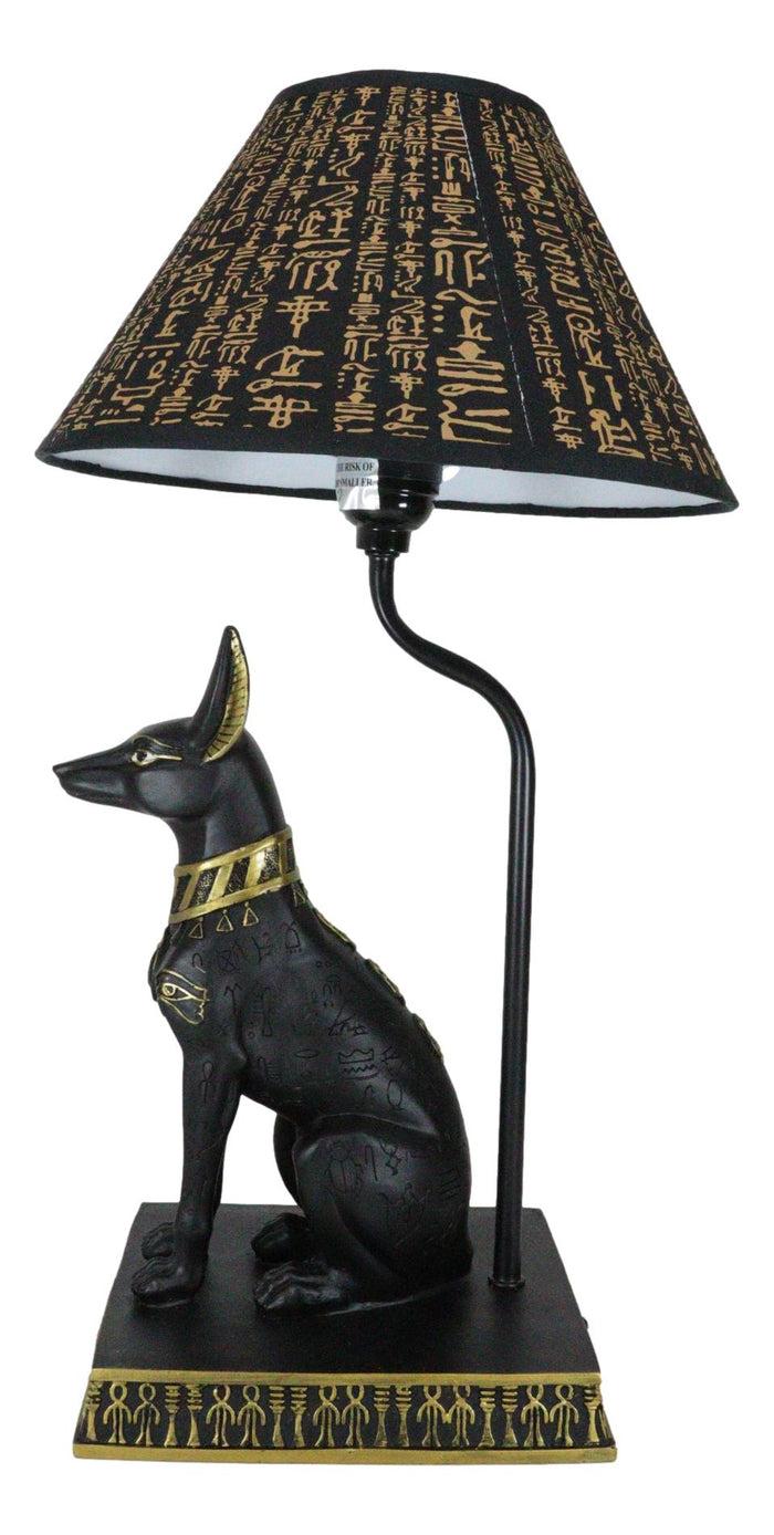 Ebros Gift Black Gold Egyptian God Of Afterlife Death And Mummies Anubis Table Lamp Statue