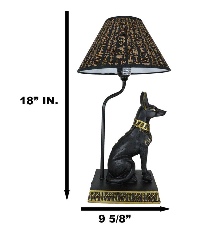 Ebros Gift Black Gold Egyptian God Of Afterlife Death And Mummies Anubis Table Lamp Statue