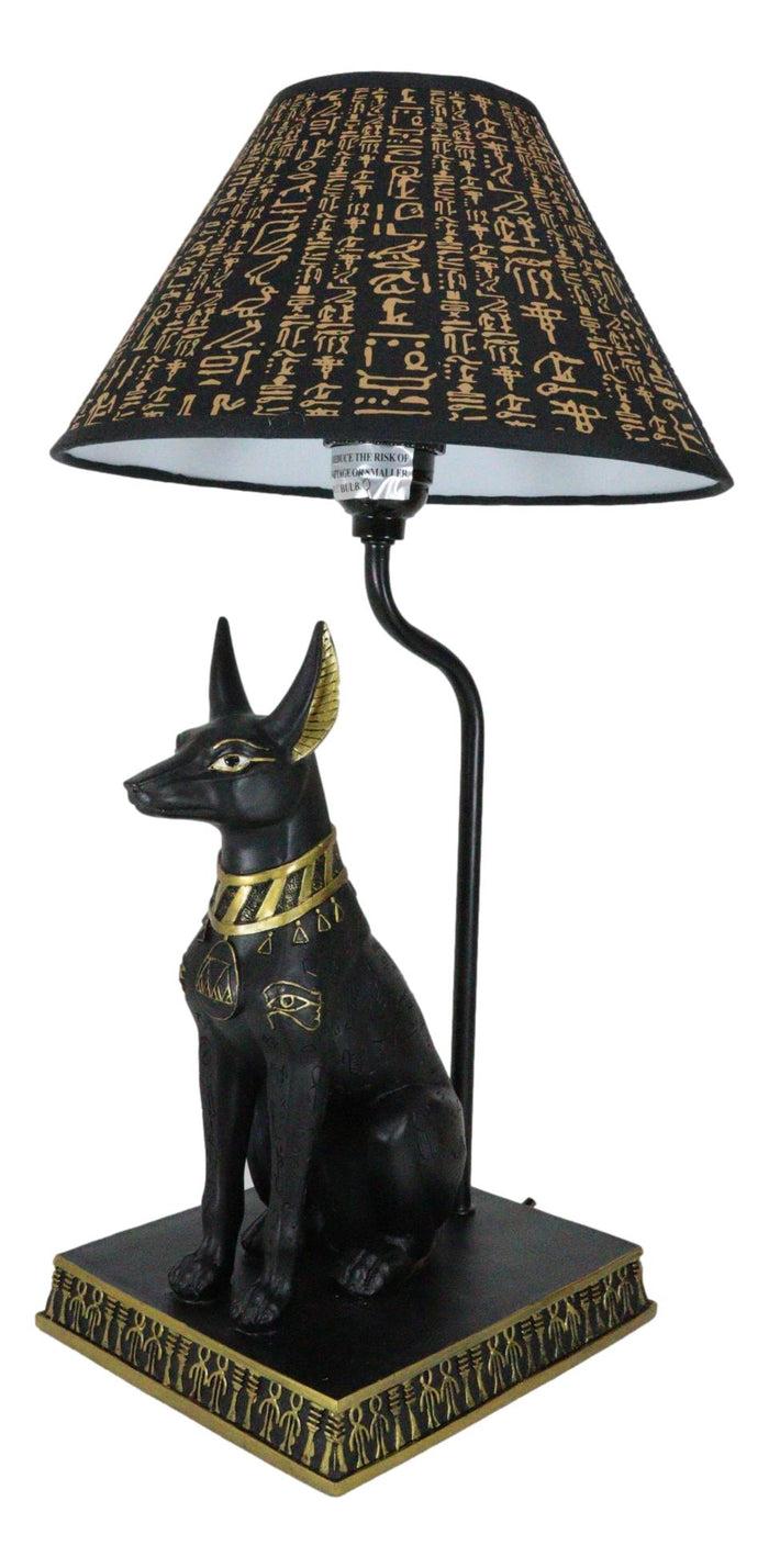 Ebros Gift Black Gold Egyptian God Of Afterlife Death And Mummies Anubis Table Lamp Statue
