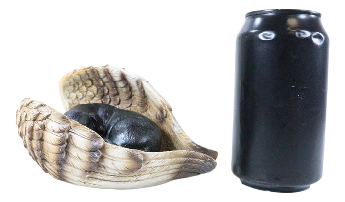 Ebros Gift Black Labrador Retriever Puppy Dogs Sleeping On Angel Wings Memorial Figurine