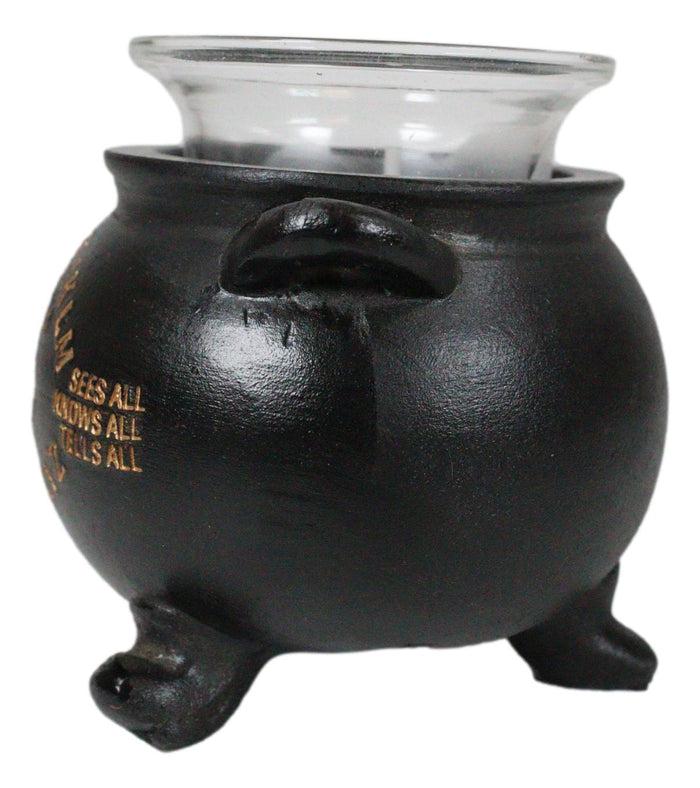Ebros Gift Black Magic Spirit Board Ouija Evil All Seeing Eye Cauldron Votive Candle Holder