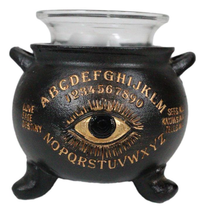 Ebros Gift Black Magic Spirit Board Ouija Evil All Seeing Eye Cauldron Votive Candle Holder