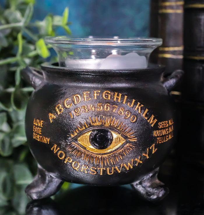 ebros gift Black Magic Spirit Board Ouija Evil All Seeing Eye Cauldron Votive Candle Holder