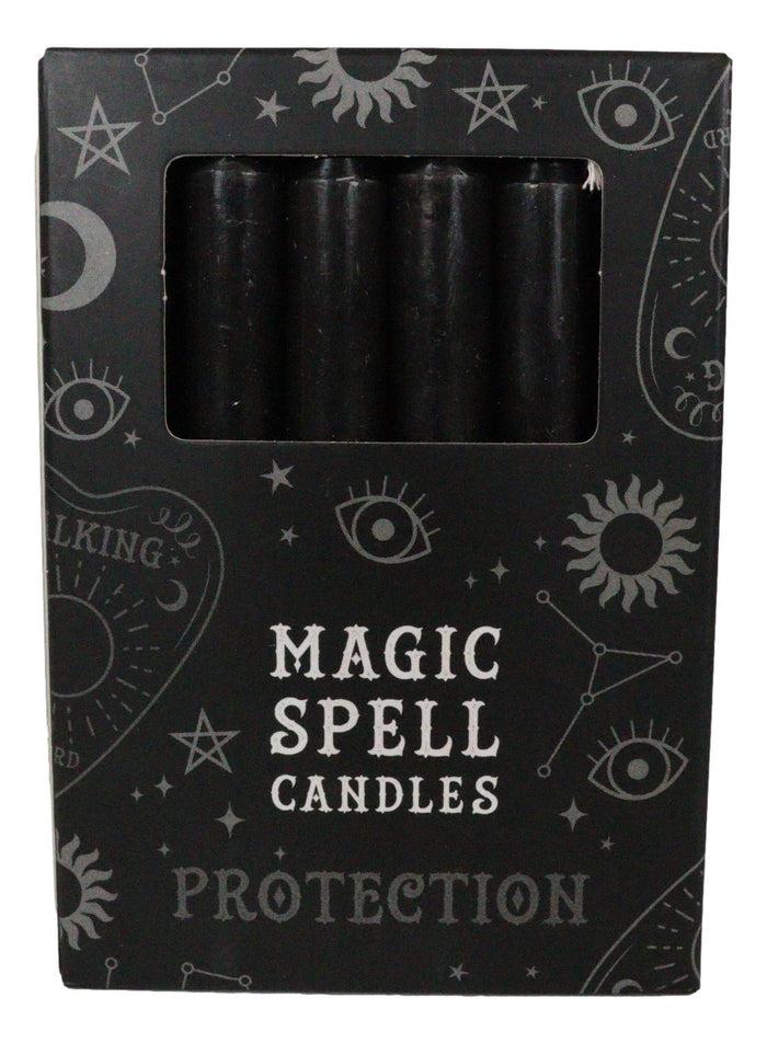 Ebros Gift Black Protection Pack Of 12 Wicca Occult Witch Ritual Spell Chime Candles