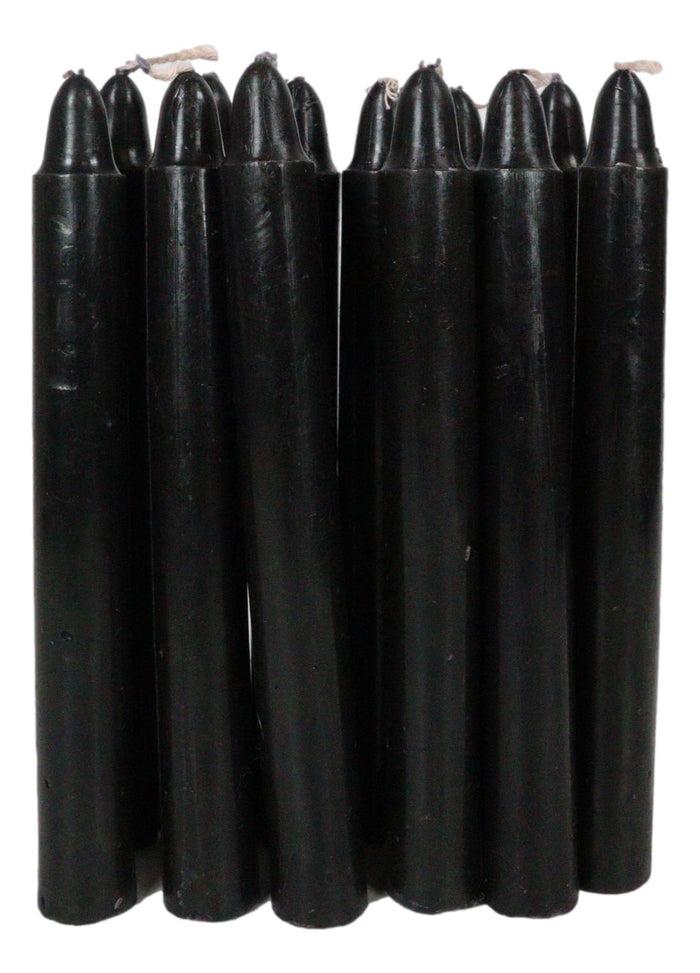Ebros Gift Black Protection Pack Of 12 Wicca Occult Witch Ritual Spell Chime Candles
