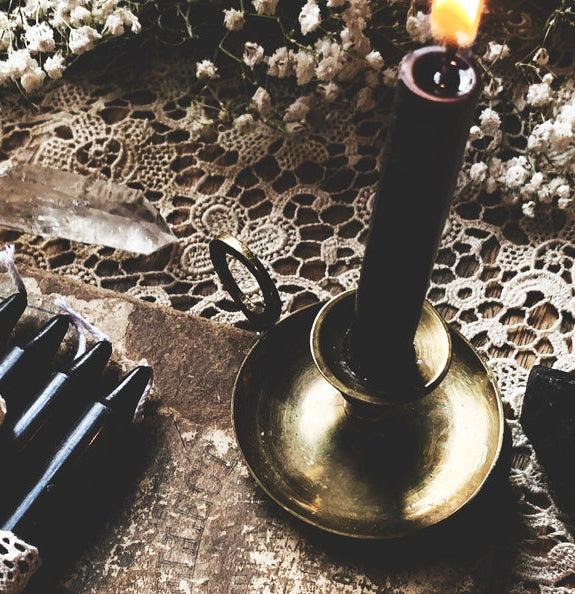ebros gift Black Protection Pack of 12 Wicca Occult Witch Ritual Spell Chime Candles