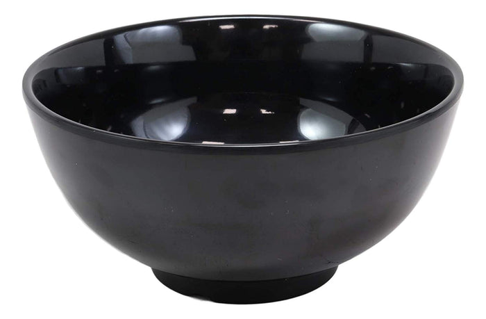 Ebros Gift Black Smooth Melamine Large Deep Round Bowls 48oz For Ramen Salad Soup Pack Of 6