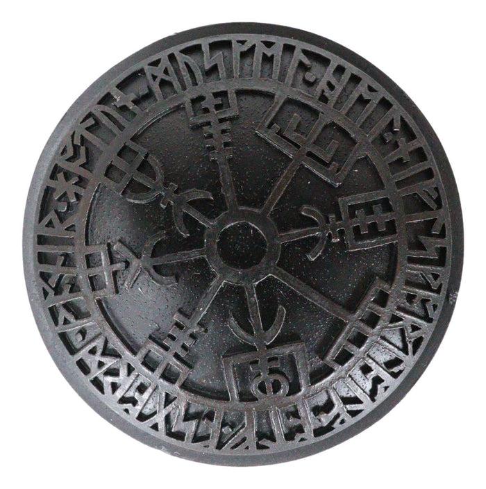 Ebros Gift Black Thor Mjolnir Hammer Rune Compass Vegvisir Decorative Jewelry Box Figurine