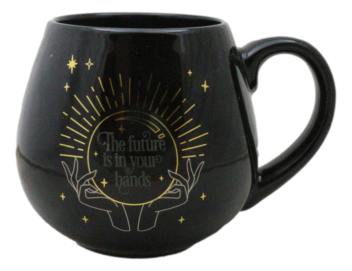 Ebros Gift Black Wicca Fortune Teller Psychic Gazing Ball Heat Color Changing Ceramic Mug