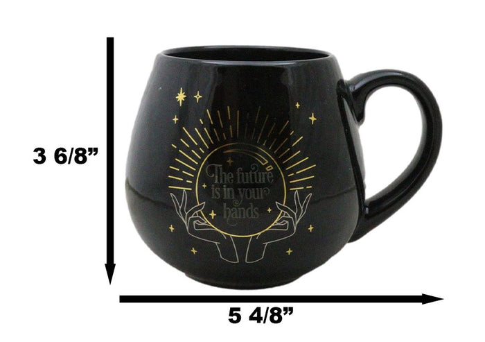 Ebros Gift Black Wicca Fortune Teller Psychic Gazing Ball Heat Color Changing Ceramic Mug