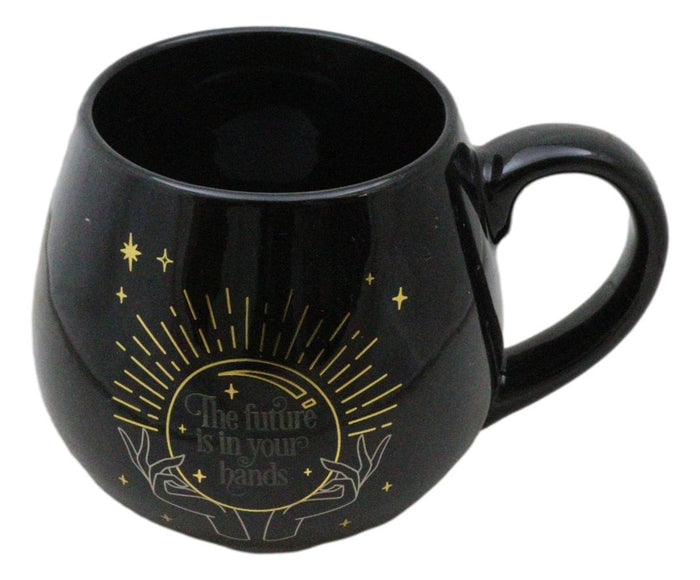 Ebros Gift Black Wicca Fortune Teller Psychic Gazing Ball Heat Color Changing Ceramic Mug