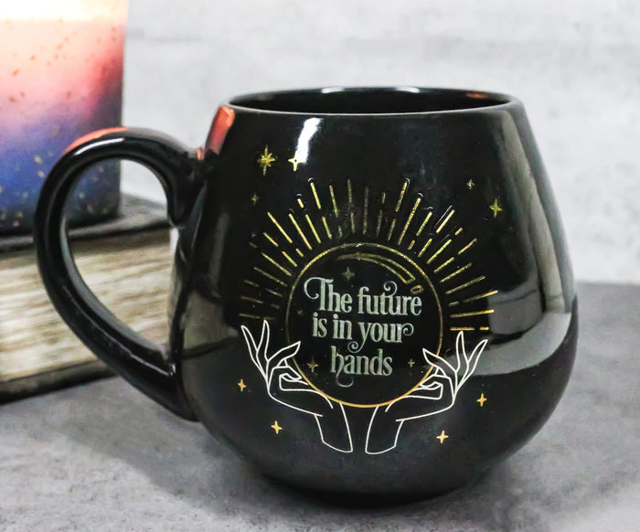 ebros gift Black Wicca Fortune Teller Psychic Gazing Ball Heat Color Changing Ceramic Mug
