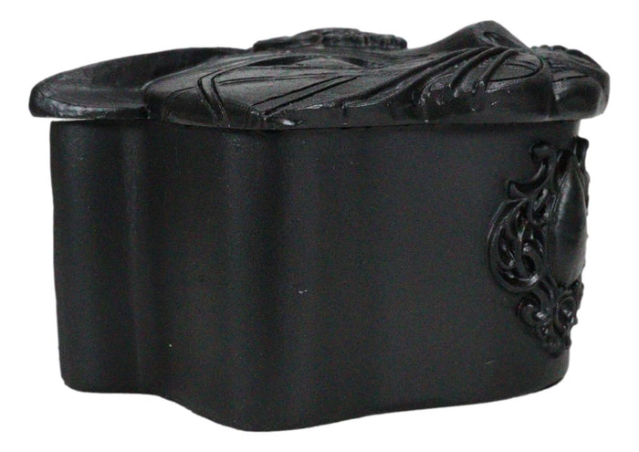 Ebros Gift Black Wicca Triple Goddess Sacred Cat Bastet Sculptural Decorative Jewelry Box