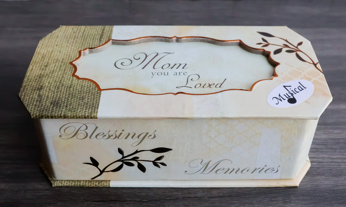ebros gift Blessings Memories Love Joy Mom You Are Loved Wind Up Musical Mirror Trinket Box