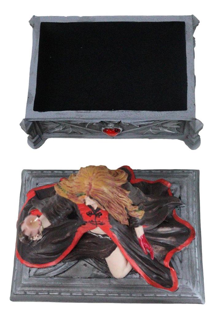Ebros Gift Blood Moon Gothic Vampiress Drinking Chalice Of Blood Jewelry Decorative Box