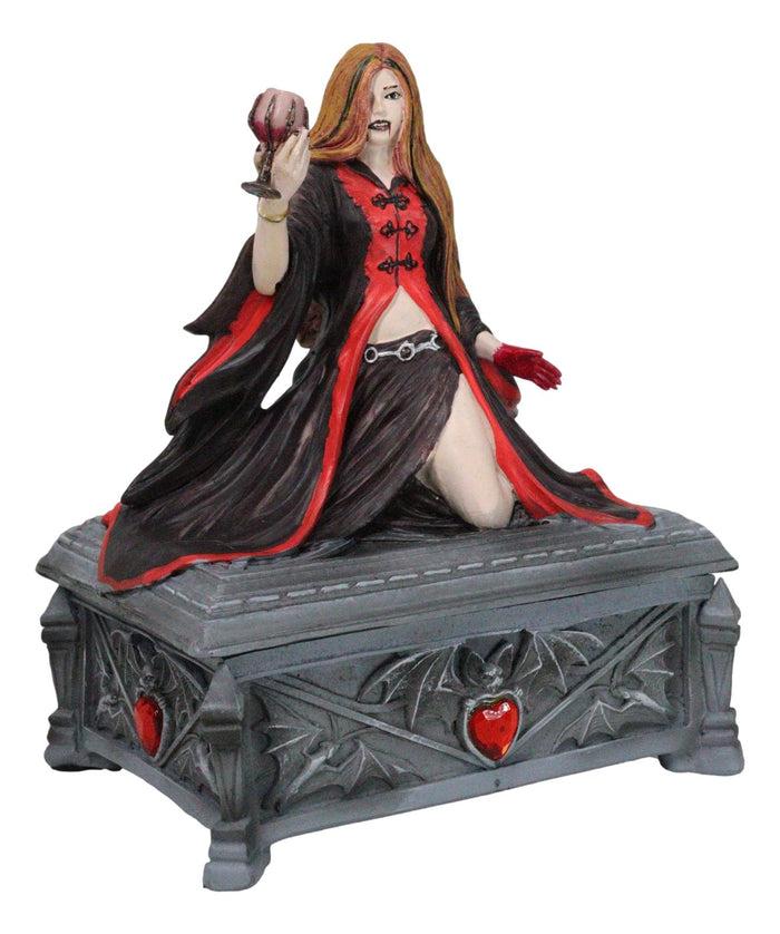 Ebros Gift Blood Moon Gothic Vampiress Drinking Chalice Of Blood Jewelry Decorative Box