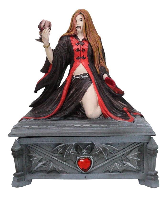 ebros gift Blood Moon Gothic Vampiress Drinking Chalice Of Blood Jewelry Decorative Box