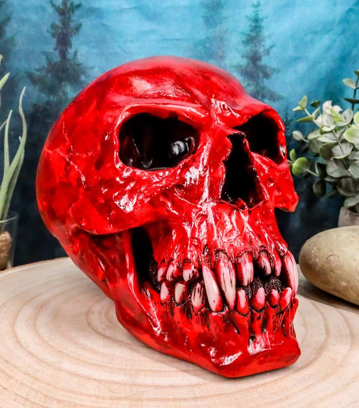 ebros gift Bloodlust Red Blood Vampire Skull Statue 8"Long Demonic Dracula Skeleton Cranium