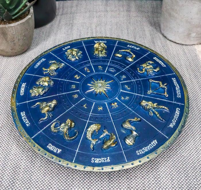 Ebros Gift Blue Astrological Horoscopes Zodiac Constellations Sun Decorative Incense Holder