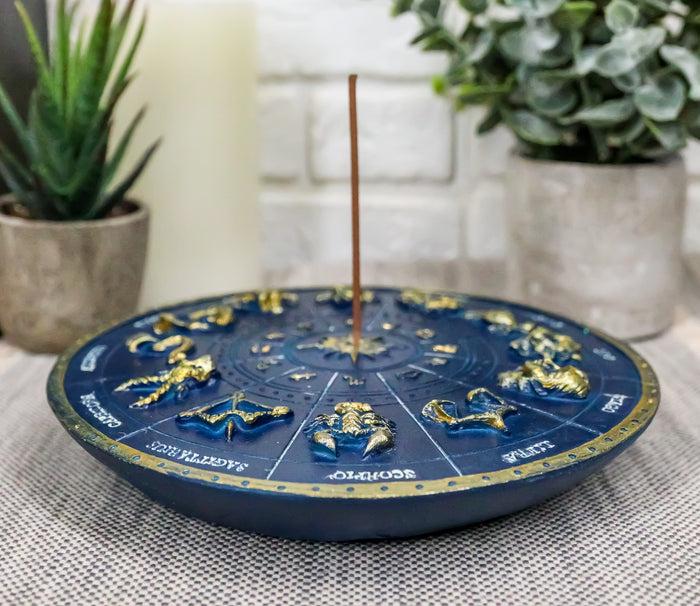 Ebros Gift Blue Astrological Horoscopes Zodiac Constellations Sun Decorative Incense Holder